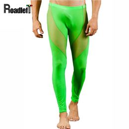 Men's Sleepwear Male Thin Elastic Thermal Underwear Men Transparent Mesh Sexy Long Johns Mens Clothing Tights Compression Leg270Q