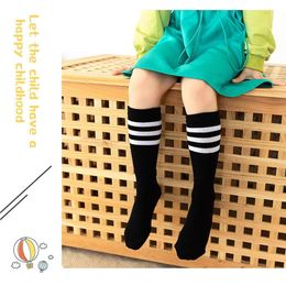 Kids Socks 3Pairs Striped Kids Soccer Sock Thicken Breathable Skin Friendly Cotton Stockings Uniform Socks for Boys Girls 230721