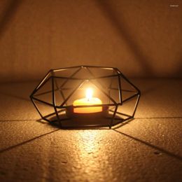 Candle Holders Nordic Holder Retro Geometric Iron Tea Light Candlestick Lamp Lantern Minimalist Home Decor Candelabros