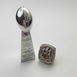2023 Kansas Chieftain Championship Ring with 10cm Super Bowl Trophy Inscription Set