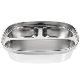 Bowls Fruit Stainless Steel Plate Kitchen Tableware Divided Dish Mini Cake Pans Control Panel Tray