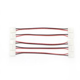 10mm 8mm 2 Pin Single Colour 5050 LED Strip Connector Soldering Connecting Wire With Led PCB Connector332x