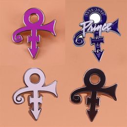 Pins Brooches 1958-2021 Prince Symbol Enamel Lapel Pin Purple Rain Love Badge2895