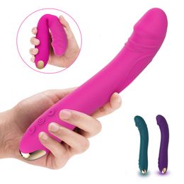 Vibrators FLXUR female long false penis vibrator vaginal clitoral massager sex toy soft skin feeling sex product 230720