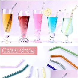 Drinking Straws Glass St Reusable Straight Bend Sts Eco Borosilicate Birthday Party Drop Delivery Home Garden Kitchen Dining Bar Barw Dhkgq
