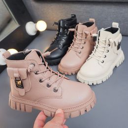 Athletic Outdoor Autumn and Winter Girls Ankle Boots Fashion Non slip Boys PU Leather Short Children Korea Fall Toddler Girl 230720