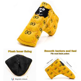 Other Golf Products yellow Golf Club Head Covers Golf Blade Putter Cover for Putter Leather Blade Putter Headcover with Magnetic Closure 230720