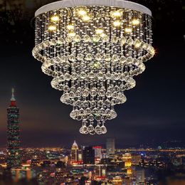 Modern LED Crystal Chandelier Large K9 Crystals Ceiling Lighting Fixtures el Projects Staircase Lamps Restaurant Cottage Lights243y