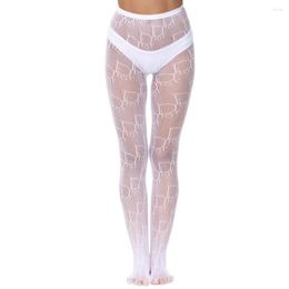 Women Socks Fashion Funny Silk Women's Pantyhose Sexy Hollow Hosiery Jacquard Fishnet Body Stockings Thin Tights Leggings