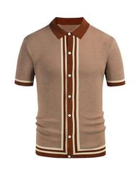 Men's Polos Short Sleeve Business Polo Shirt with Turndown Collar 230720