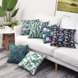 Pillow Case Waterproof Outdoor Cushion Cover Two-sided Print Throw Tropical Decorative Pillowcase For Garden Patio Home Decor Case303r