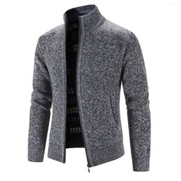 Men's Jackets Autumn Winter Men Hooded Sweatercoat Plush And Thickened Knitted Sweaters Jacket Man Casual Knitwear Cardigan Coat Male