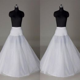 In Stock Petticoats Cheap 2015 Crinoline White A-Line Bridal Underskirt Slip No Hoops Full Length Petticoat for EveningPromWedding2433