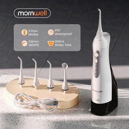 Other Oral Hygiene D52 Oral Irrigator USB Rechargeable Water Flosser Portable Dental Water Jet 300ML Water Tank Waterproof 4 Model Teeth Cleaner 230720