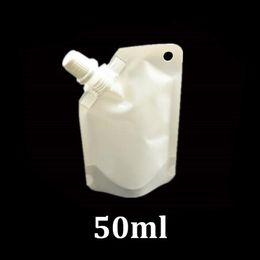 50ml small white plastic food packaging bag filling doy pack pouch water liquid juice drink 50 ml mini stand up bag with corner sp2597