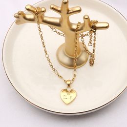 20 Style Luxury Designer Necklace Pendant Necklaces Designers Retro Heart Gold Plated Stainless Steel Letter For Women Wedding High Quality Jewellery no box