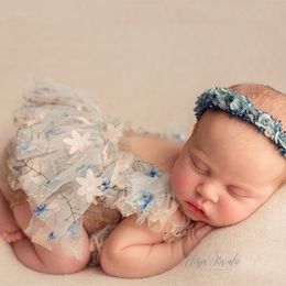 Keepsakes born Pography Outfit Baby Headwear Lace Clothes Set for Po Shoot Girl Dress Skirt Jumpsuit Pobooth Props Accessorie 230720