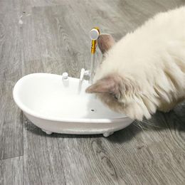 Cat Bowls & Feeders Bathtub Automatic Pet Water Dispenser Drinking Electronic Fountain Drinker Bowl For Kitten Supplies205W