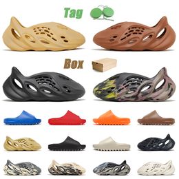 With Box Designer Foam Runners Sandals Women Mens Runner Slides Desert Sand Onyx MX Cinder Carbon Sulphur Moon Grey Ochre Slippers Beach Shoes Platform Sliders 36-48