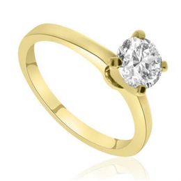1 00 CT Round CUT D SI1 Simulation Diamond SOLITAIRE ENGAGEMENT RING 14K YELLOW GOLD NEW260B