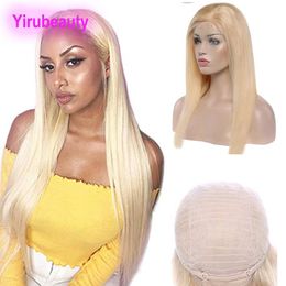 Peruvian 100% Human Hair Products Lace Front Wigs Blonde Silky Straight Hair Lace Wig 613# 12-32inch246b