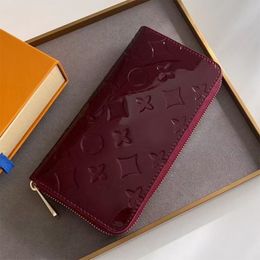 zippy wallet women patent leather designer zipper long wallet card holder with original box