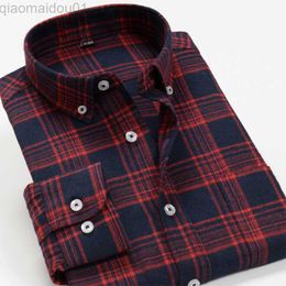 Men's Casual Shirts 6XL 7XL 8XL 9XL 10XL Plus Size Men's Plaid Long Sleeve Shirts Autumn Brand New Simple Casual Fashion Classic Brushed Shirts L230721