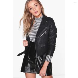 Women's Jackets 2023 Fashion Small Leather Clothing Ma'am Short Fund Autumn And Winter Jacket Edition Lapel Loose Coat