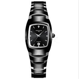 Kingnuos Luxury Lovers Couples Quartz Square Diamond Watches 40MM Dial Mens 25MM Diameter Womens Watch Adjust Strap Calendar Wrist302S
