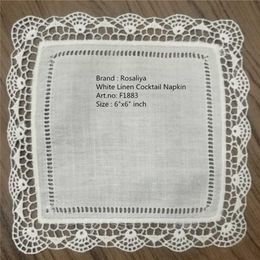 Set of 120 Table Napkin 6 x 6 inch Square Coaster White Linen Cocktail Napkins dress up any Cocktail Party1867