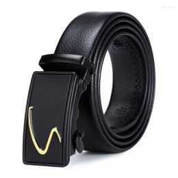 Belts Men Belt Metal Automatic Buckle Leather High Quality For Business Work Casual Strap