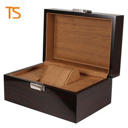 high quality brand Wooden watch Box Black Watchs Boxes Gift Box Crown logo Wooden box with Brochures cards glitter LSL0130254h