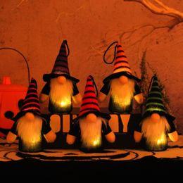 Halloween Gnomes with LED Handmade Witch Tomte Scandinavian Gnomes Halloween Party Home Holiday Ornaments