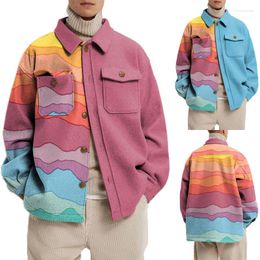 Men's Jackets Jacket Nizi Casual Coat Autumn 2023 Colour Geometric Pattern Lapel Breasted Long-sleeved Top