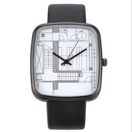 Creative Art Simple Dial cwp Quartz Womens Watch WISH Fashion Rectangular Watches 36MM Diameter Graceful Wristwatches231C