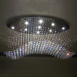 chandeliers oval curtain wave modern chandeliers crystal lamp living room el lighting204o