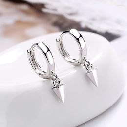 Hoop Earrings Fashion Simple Style Small Black/White Tiny Huggies With Cone Pendants Charming Mini Female Piercing