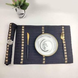 Table Mats Japanese Natural Strip Handmade Ramie Placemat Tea Cup Mat Heat Insulation Linen Pad For Dining Home Decor