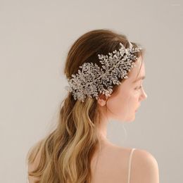 Headpieces Tiaras Crystal Jewellery Headdress Western Wedding Bride Handmade Elegant Hair Vine Accessories Ornaments Gift