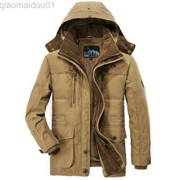 Men's Jackets Men Long Winter Coats Down Jackets Hooded Casual Warm Parkas 7XL Good Quality Male Fit Winter Coats Multi-pocket Cargo Jackets L230721