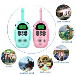 Toy Walkie Talkies 2PCS 3-5km Range Two Way Long Range Walkie Talkies Radio Interphone Toys for Children Kids Outdoor Walking Camping Gifts 230720