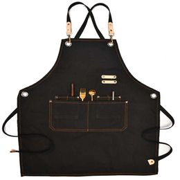 Family home life waterproof and oil proof working cotton service catering Wumart beautiful apron Bib291l