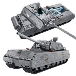 Action Toy Figures Military Heavy Tank Panzer VIII Maus Building Blocks German WW2 Soldier Army Weapons Bricks Children Gifts for Adults 230721