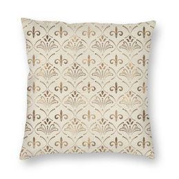 Cushion Decorative Pillow Elegant Fleur-de-lis Pattern Cushion Cover Lily Floral Fleur De Lys Floor Case For Sofa Cool Pillowcase 286Q