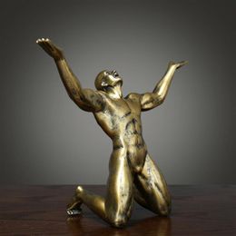 12 5 inch Art Deco Bronze Sculpture Creative abstract figure statue decorative279E