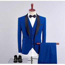 Sell Royal Blue Groom Tuxedos Mens Prom Dress Party Suits Coat Waistcoat Trousers Set Jacket Pants Vest Bow Tie K207232x