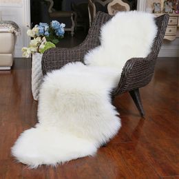 ROWNFUR Soft Artificial Sheepskin Carpet For Living Room Kids Bedroom Chair Cover Fluffy Hairy Anti-Slip Faux Fur Rug Floor Mat T2299W