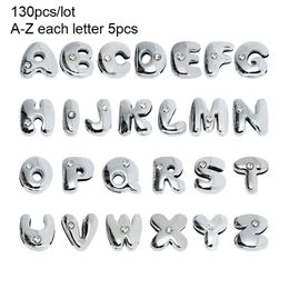 More Options DIY accessory Bead Caps 130pcs 8mm English Alphabet Slide Letters Charms Rhinestone Fit Pet collar Wristband keychain247S