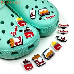 HYBkuaji custom chick fil a logo shoe charms wholesale shoes decorations pvc buckles for shoes