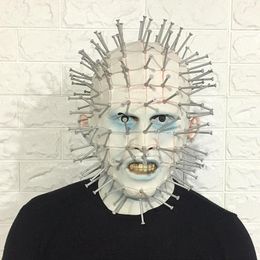 Hellraiser Pinhead Horror Mask Party Carnival Mascaras Head Nail Man Movie Cosplay Mask Halloween Latex Scary Masks Spoof Props